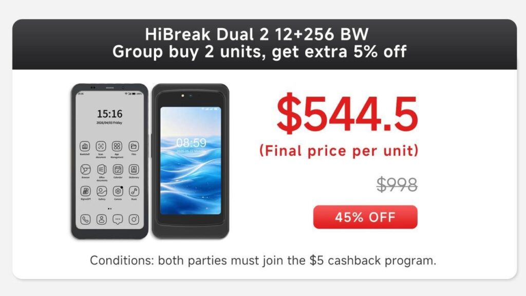 Primeiro smartphone E Ink de tela dupla grande do mundo com 80 FPS chegou ao Kickstarter em 10 de julho: Bigme HiBreak Dual 2 a partir de apenas US$ 544,50 1 Bigme HiBreak Dual 2